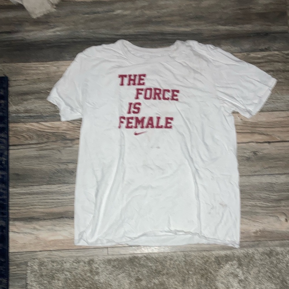 Nike White T-Shirt with Red Text